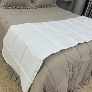 PIE DE CAMA O TOPPER ACOLCHADO CUADROS ALGODÓN LAVADO